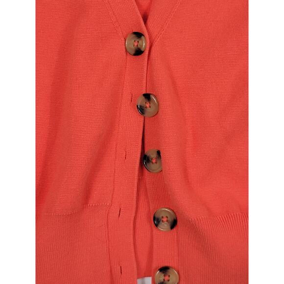 Elie Tahari Womens Small Coral Button‎ Up Sweater Cardigan Jacket - Picture 4 of 6